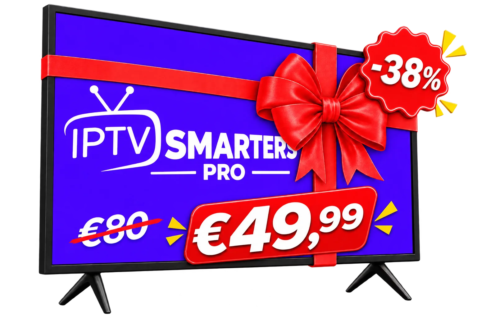 Téléviseur IPTV Smarters Pro en promotion, formule Premium 12 mois à 49,99 €