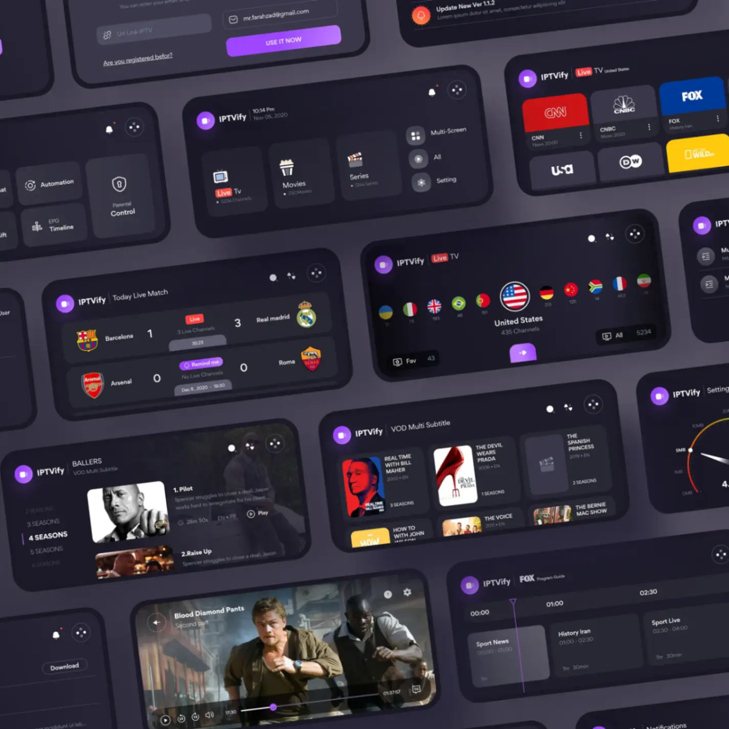 IPTV Smarters Pro auf einem modernen Fernseher im Wohnzimmer