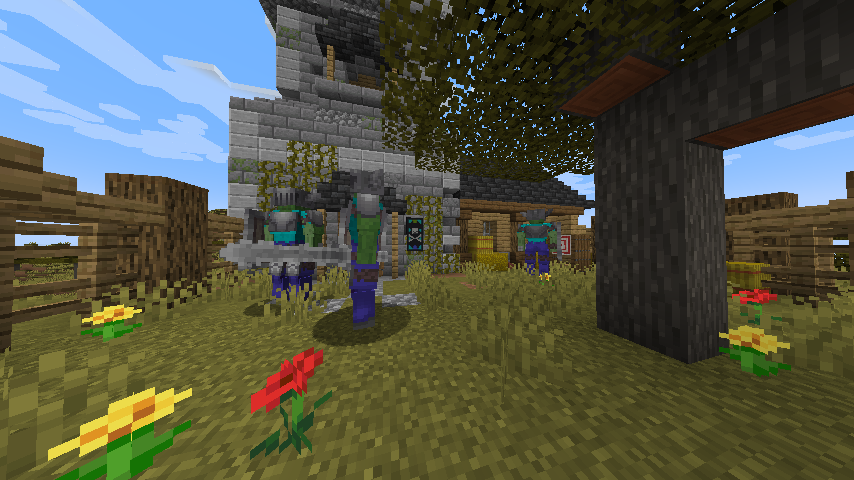 Mobs near a village
